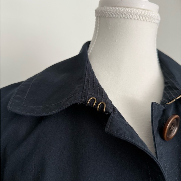 J. Crew Dark Blue Trench Coat with Wooden Buttons - dark blue - Picture 3 of 6